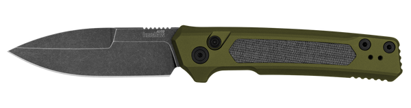 Kershaw 7205 Launch 22 Automatic 3.45" Folding Spear Point Plain CPM MagnaCut Steel Blade, OD Green Anodized w/Black Micarta Inserts Aluminum Handle