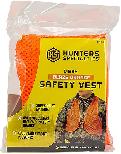 Hunters Specialties HS02006 Safety Vest  OSFA Chest Orange Mesh