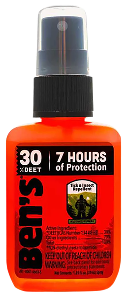 Ben's 00067190 30  Odorless Scent Spray Repels Ticks & Biting Insects 1.25 oz Effective Up to 8 hrs