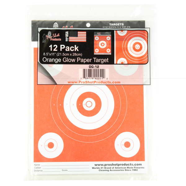 Splatter Shot Target 9"x12" - Orange Glow Bullseye 12pk