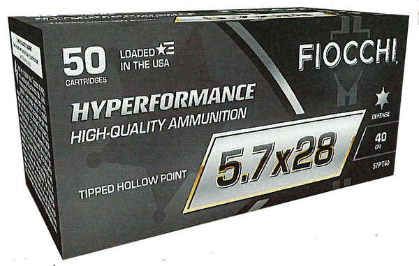 Fiocchi 5.7x28 40gr JHP - 50rd 10bx/cs