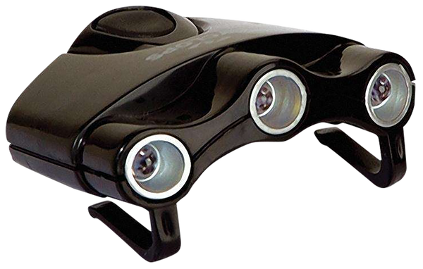 Cyclops CYCHC1W Orion Hat Clip Light 17.5 Lumens Green/White/UV LED Bulb Black Clip-On