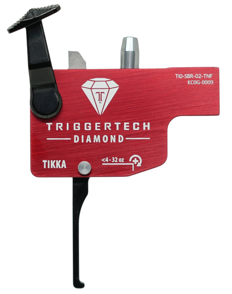TriggerTech TILSRB02TNF Diamond  Black/Red Flat Lever Fits Tikka Left Hand