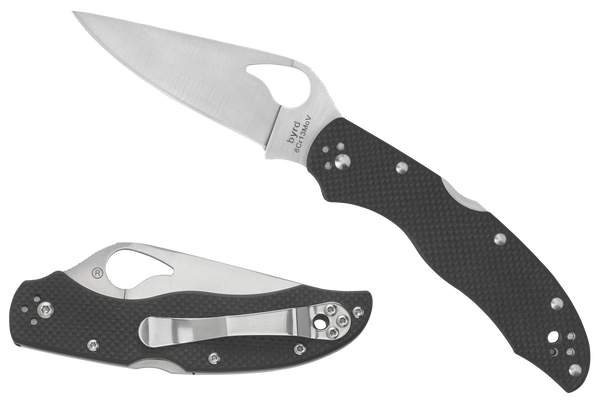 Spyderco BY01GPS2 Harrier 2  3.39" Folding Drop Point Part Serrated Stonewashed 8Cr13MoV SS Blade, Black Textured G10 Handle, Includes Pocket Clip
