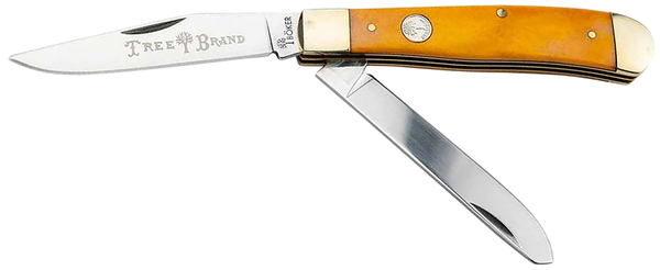 Boker 110835 Trapper Traditional Clip Point/Spey Plain D2 Steel Blade Smooth Yellow Bone Handle