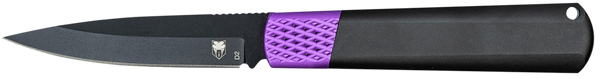 CobraTec Knives CTWOLVERINEBLK Gideon  3" Folding Plain Black Stonewashed D2 Steel Blade, 4.25" Black/Purple Aluminum Handle