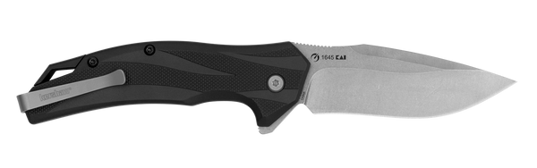 Kershaw 1645 Lateral  Full Size Folding Drop Point w/Recurve Plain Stonewashed 8Cr13MoV SS Blade, Gray Textured Glass-Filled Nylon Handle Includes Pocket Clip