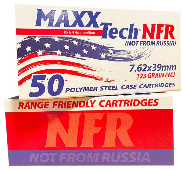 MaxxTech MTNFR762 NFR  7.62x39mm 123gr Full Metal Jacket 50 Per Box/10 Case
