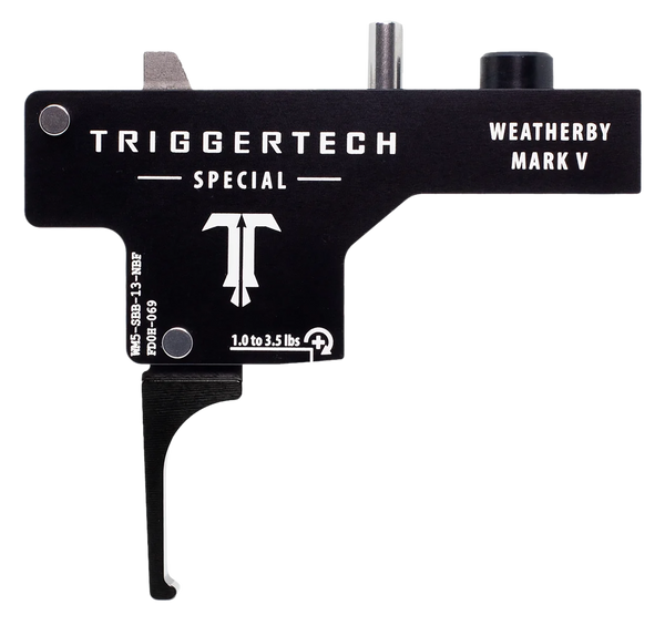 TriggerTech WM5SBB13NBF Special  Single-Stage Flat Trigger with 1-3.50 lbs Draw Weight & Black PVD Finish for Weatherby Mark V