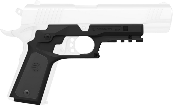 Recover Tactical CC3P0104 Frame Grip  Black Polymer Frame with Interchangeable Black & Gray Panels for Standard Frame 1911