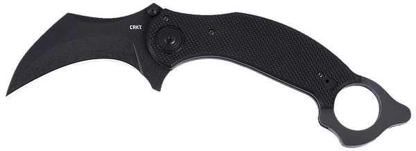 CRKT 2635 DU Hoc Deadbolt 3.62" Fixed Karambit Plain Black Powder Coated D2 Steel Blade, Black G10 Handle