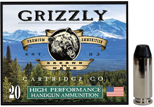 Grizzly Ammo GC10M10   10mmAuto 220gr Full Metal Jacket Flat Point 20 Per Box/10 Case