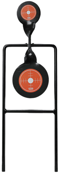 Champion Targets 40875 Gong Spinner Target 3" Top Target/4.7" Bottom Target Black/Orange Steel Bullseye Standing