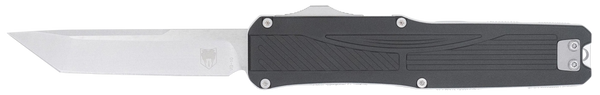 CobraTec Knives CTLGDBLKTNS Legend  EDC 3.13" OTF Plain Stonewashed VG-10 SS Blade, 4.75" Black Textured Aluminum Handle