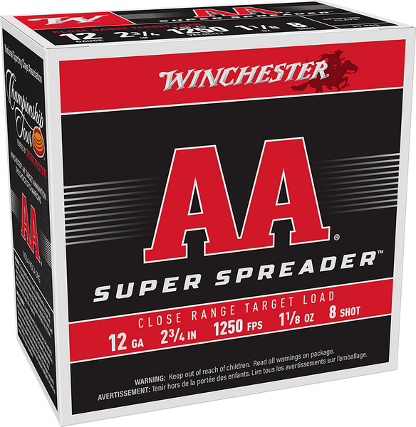 Winchester Ammo AAS128 AA Super Spreader 12Gauge 2.75" 1 1/8oz 25 Per Box/10 Case