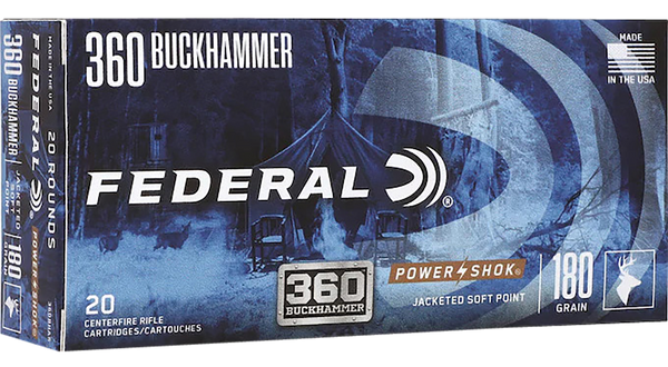 Federal Power-shok 360 - Buckhammer 180gr Sp 20rd 10b/c