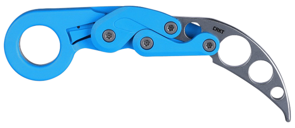 CRKT 4041T Provoke Trainer 2.48" Folding Karambit Plain Stonewashed 420J2 SS Blade/ Blue Polypropylene Handle Includes Pocket Clip