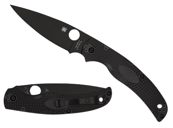 Spyderco C244PBBK Native Chief Lightweight 4.02" Folding Plain Black DLC CTS BD1N SS Blade/Black Textured FRN Handle Includes Pocket Clip