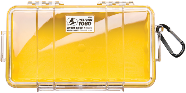 Pelican 1060027100 Micro Case  Yellow/Clear Polycarbonate 9.88" Long