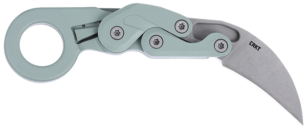 CRKT 4041gr Provoke  2.41" Folding Karambit Plain Satin D2 Steel Blade, Gray Cerakote Aluminum Handle