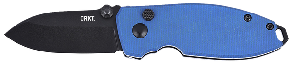 Crkt Squid 2.2" Fine Edge - Blue/black Button Lock D2!