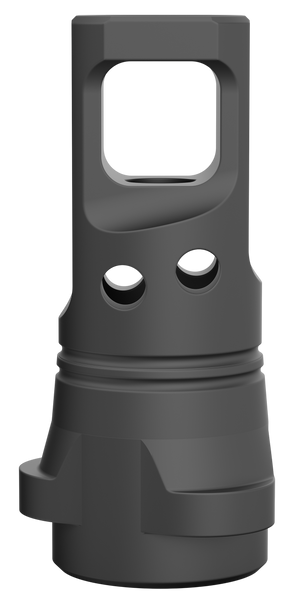 Breek Arms BRK4333 Echo Single Port Muzzle Brake Black Nitride Steel 1/2"x28 Threads 9mmLuger Compatible w/ Breek-LOK 3QD