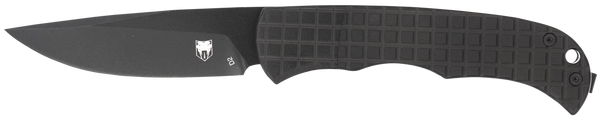 CobraTec Knives CTCLNHRBLK Cyclone Hidden Release 3" Flip Open Plain Black TiCN D2 Steel Blade, 4" Black Aluminum Handle