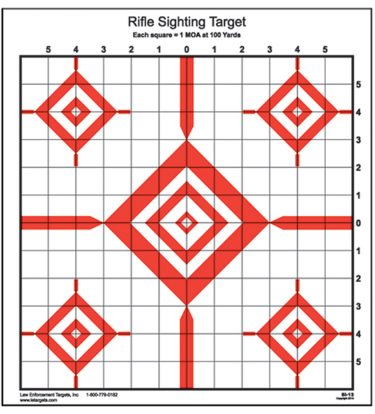 Action Target SI13100 Sighting Advanced Rifle Diamond Paper 100 yds Rifle 14" x 15" Red/White 100 Per Box