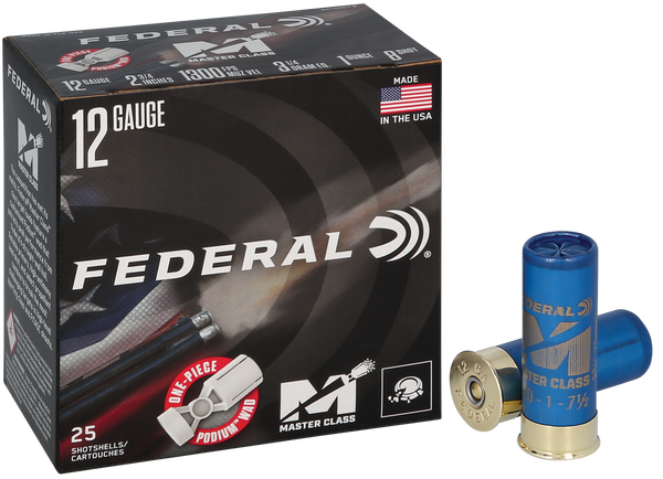 Federal MC12HC18 Master Class  12Gauge 2.75" 1oz 8Shot 25 Per Box/10 Case