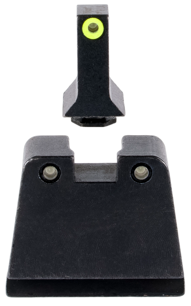 Trijicon GL243C601143 Suppressor/Optic Height Sights  Green/Tritium Yellow Outline Front Sight-Green/Tritium Black Outline Rear Sight Glock 42/43/43X Slim Frame
