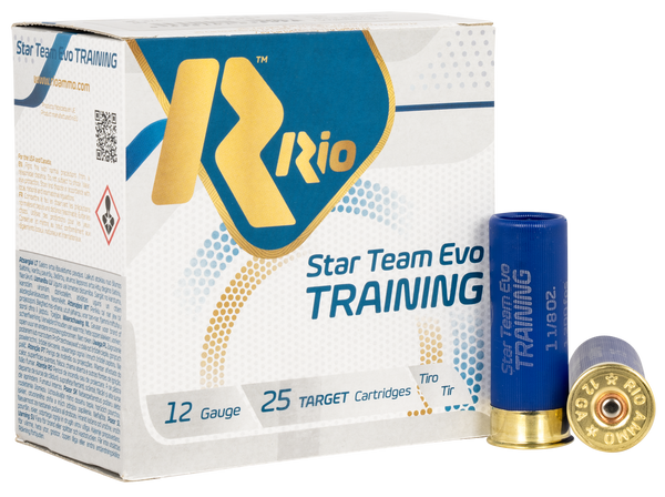 Rio Ammunition STT3275 Star Team EVO Training 12Gauge 2.75" 1 1/8oz 7.5Shot 25 Per Box/10 Case