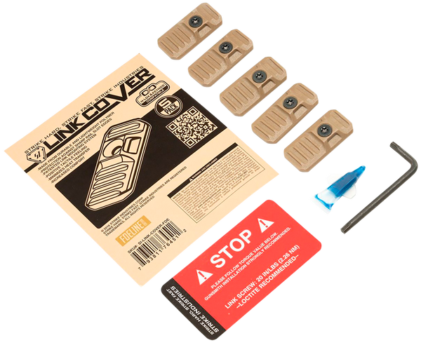 Strike Industries LINK-COVER-FDE LINK Cover  Flat Dark Earth Polymer for M-LOK & Keymod Rails 5 Pack