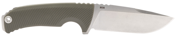 S.O.G SOG17060143 Tellus FX 4.20" Fixed Clip Point Plain Stonewashed Cryo 440C SS Blade, Olive Drab Textured GRN Handle, Blister Pkg