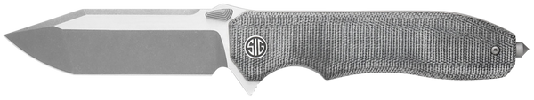 Sig Sauer Knives VA9SBT Validus  3.78" Folding Modified Tanto Plain Dark Acid Stonewash/Satin M390 Steel Blade, 4.76" Salt & Pepper Canvas Micarta Handle