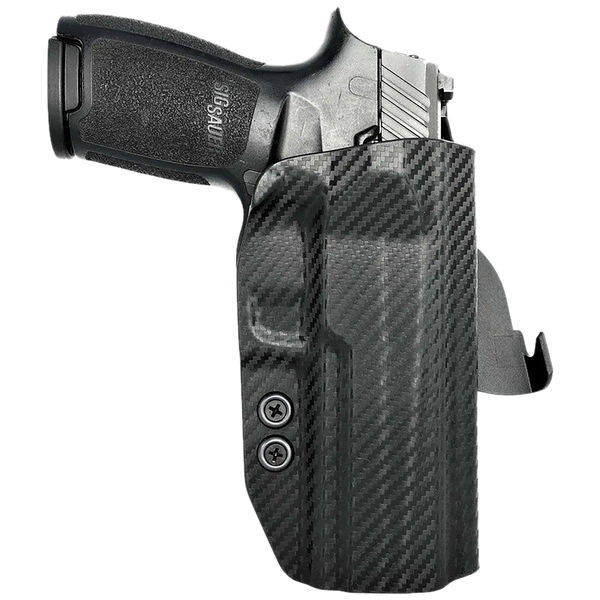 Rounded Gear SSRP320FSCFRHOWBPDL  Paddle Holster OWB Black Carbon Fiber Kydex Fits Sig Sauer P320 Right Hand