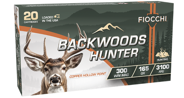 Fiocchi 300WMBHC Backwoods Hunter  300WinMag 165gr Copper Hollow Point 20 Per Box/10 Case