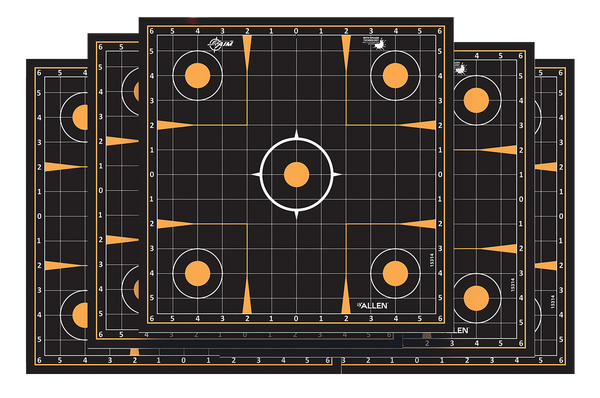 EZ-Aim 1531410 Splash Reactive  Self-Adhesive Paper Black/Orange 12"x12" Sight-In Grid 10 Pack