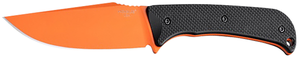 Hogue 35859 Extrak  XL 3.90" Fixed Clip Point Plain Blaze Orange Cerakote CPM M4 Tool Steel Blade, Black Textured G10 Scales Handle