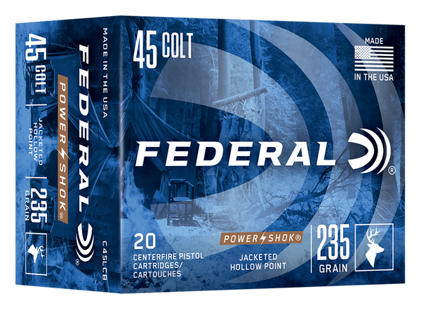 Federal C45LCB Power-Shok  45Colt 235gr Jacketed Hollow Point 20 Per Box/10 Case