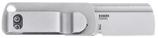 CRKT 7118 Box Key EDC 1.24" Folding Plain Stonewashed 12C27 Sandvik SS Blade, Stainless Steel Handle