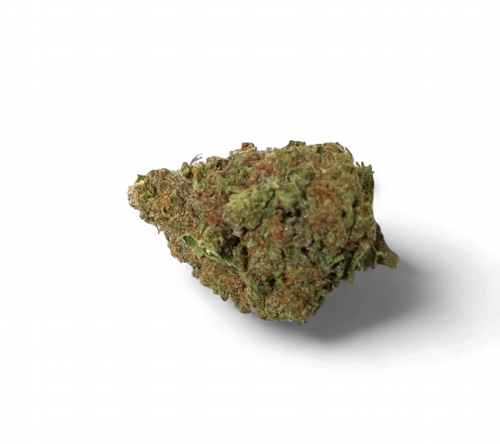 1oz bag of Acid Cream THCA Flower next to a glass jar of buds and a magnifying glass at GreenRx Madison Wisconsin