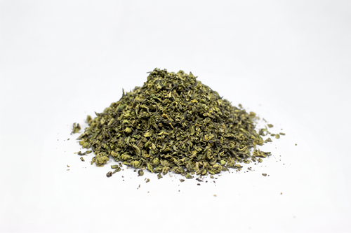 Runtz THCa shake flower, 1 oz (28g) pile of loose ground hybrid hemp flower