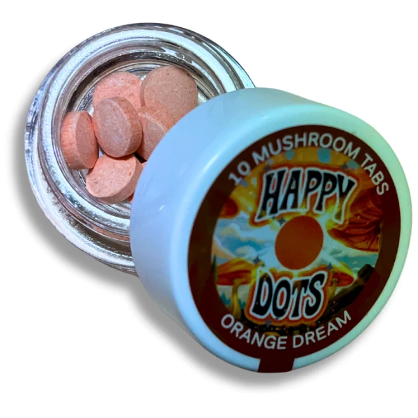 Dissolvable mushroom tabs on the expanded mushroom edibles shelf at GreenRX Madison dispensary