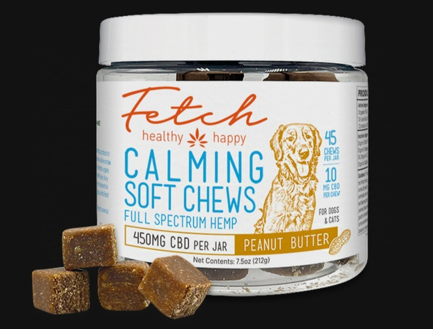 Soothe Your Furry Friends: Fetch Full Spectrum CBD Calming Soft Peanut Butter Flavored Pet Chews for Dogs and Cats