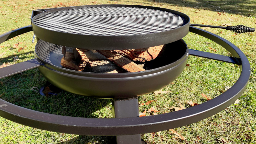 Texas Original Bar-B.Q. Pits Spindletop 30 Round Wood-Burning Fire Pit w/ Removable Grill Grate - FPG-30