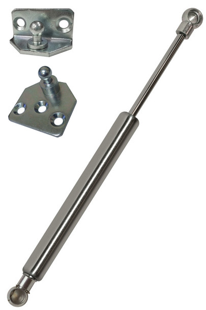 Marine Stainless Kit 28"｜Stroke: 10.24" (260mm)｜Extended length: 27.87" (708mm)｜Force: 15lbs to 290lbs (67N – 1290N)｜Includes brackets