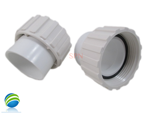 Set of (2) Hot Tub Spa 1 1/2" Slip X 1 1/2" Pump Union with Gasket
 The Slip clue fitting measures 1 7/8" Inside Diameter..