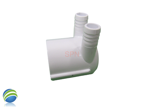 Water Manifold, 3/4" barb, 2 Port, Dead End, 2" Slip