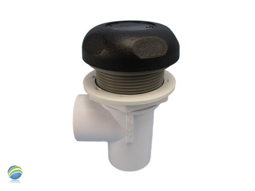 Black CMP On/Off Water Control Valve, 1" Slip x 1" Slip for Spa Waterfalls & Neck Jets