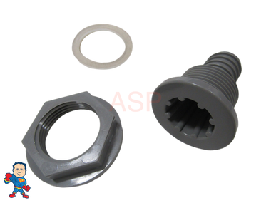 1 5/8" Face, Jet Assembly, CMP, Ozone, Smooth Face, 1 1/8" Hole Size, 3/4" Barb, Gray